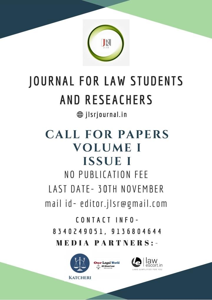 Call for Paper JLSRJournal for Law Students and Researchers[EJournal