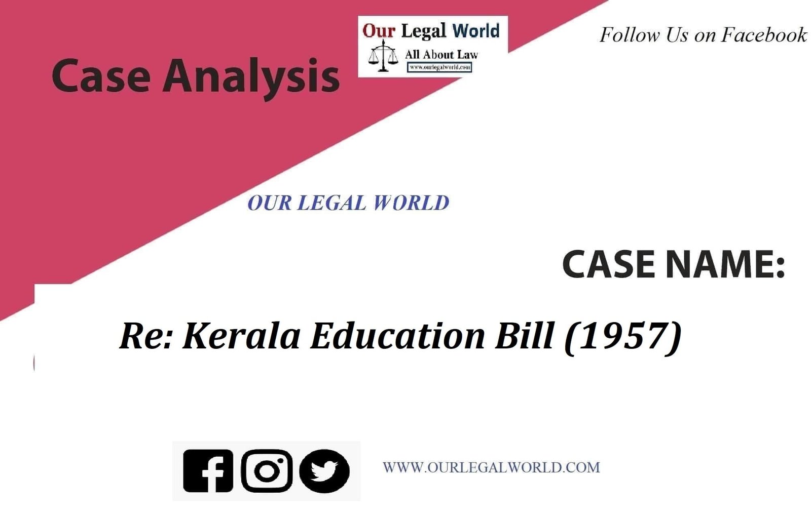 Re: Kerala Education Bill 1957: Case Analysis