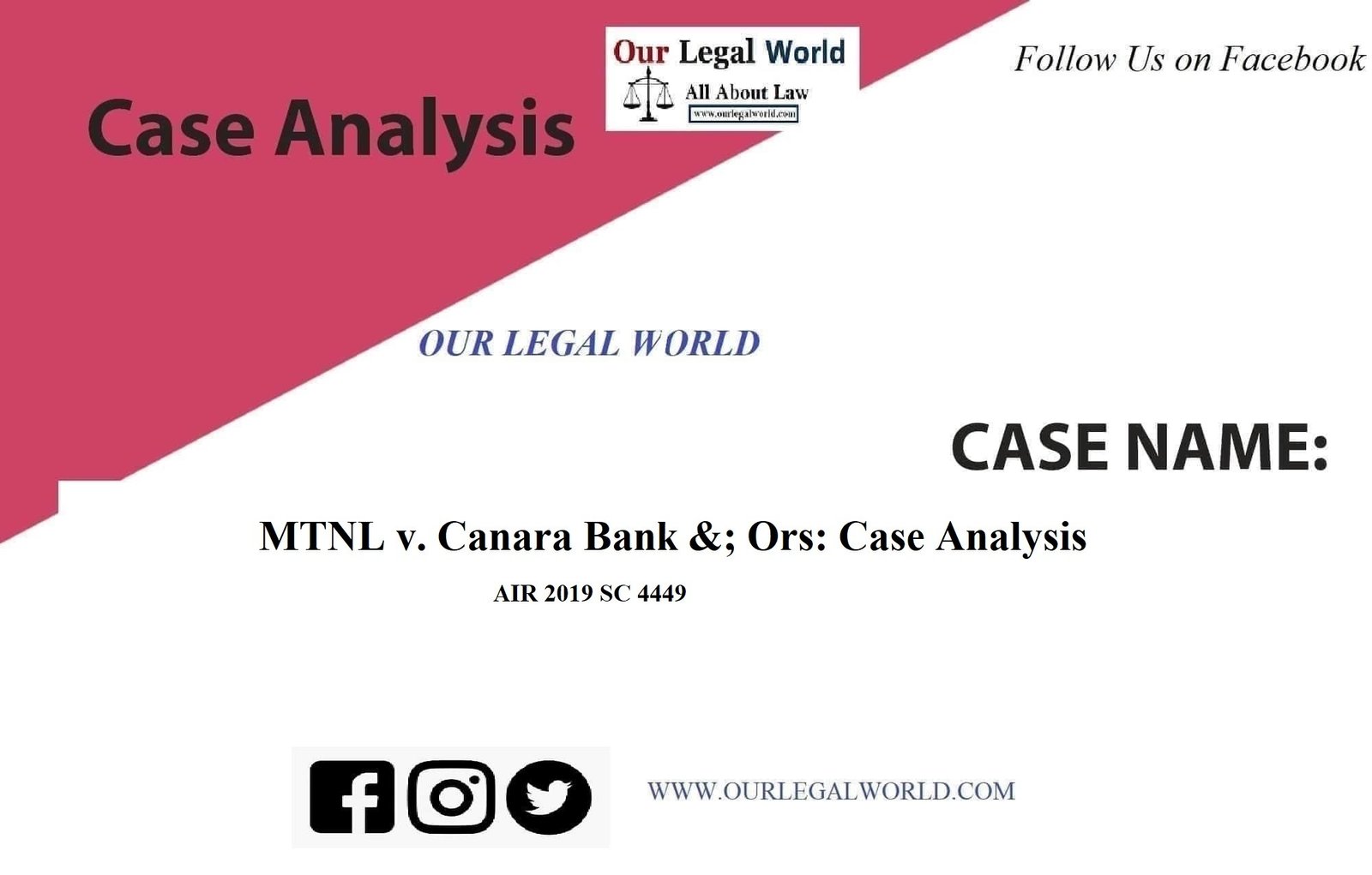MTNL v. Canara Bank &; Ors 2019 Case Analysis
