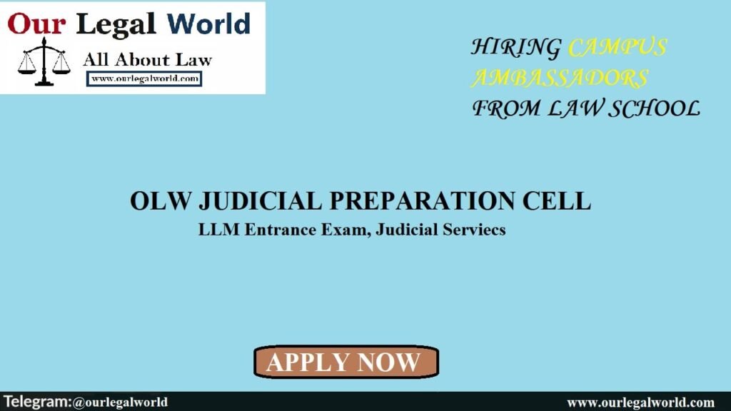 The Campus Ambassador Programme 2022 is an initiative by Judicial Preparation Cell OurLegalWorld for law students across the country