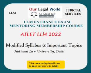AILET LLM PG NLU DELHI 2022 Modified Syllabus & Important Topics