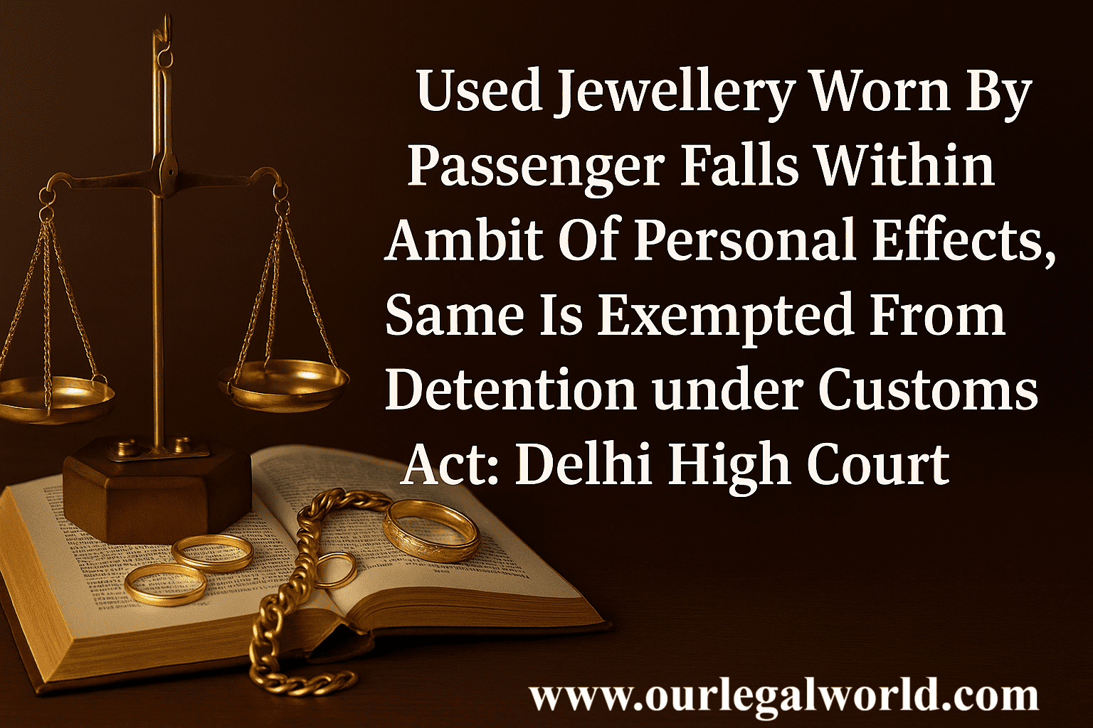Used Jewellery Worn By Passenger Falls Within Ambit Of Personal Effects, Same Is Exempted From Detention: Delhi High Court customs advocate